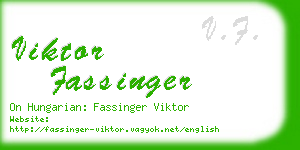 viktor fassinger business card